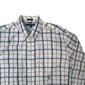 Tommy Hilfiger Men's Vintage Plaid‎ 80’s 2-Ply Fabric Style Shirt 90s Y2K XL